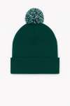 UC413 Pom Pom Beanie Bottle Green/Off White colour image
